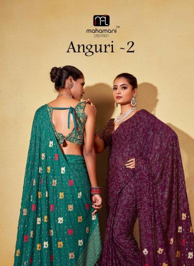 ANGURI VOL-02 BY MAHAMANI CREATION PRINTED SAREE WHOLESALER IN INDIA